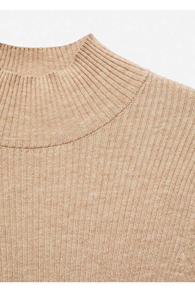 Perkins yaka ribana elbise - 8