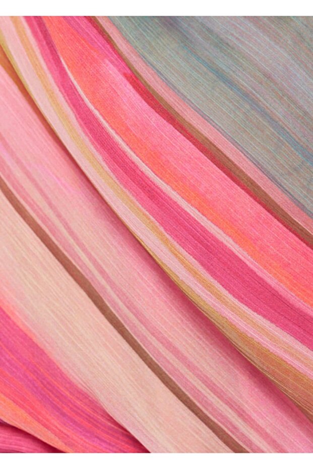 Çizgili asimetrik elbise - 6