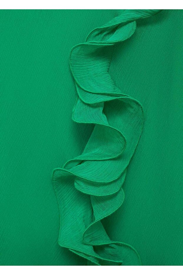 Volanlı asimetrik elbise - 7