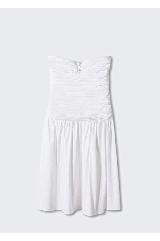 Metalik Detaylı Drape Elbise - 3