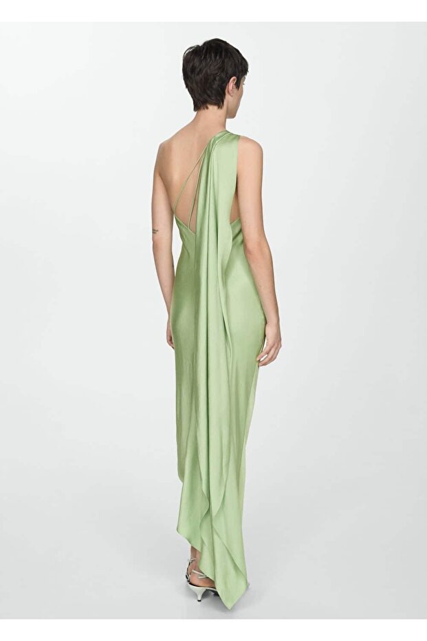 Askılı Asimetrik Elbise - 4