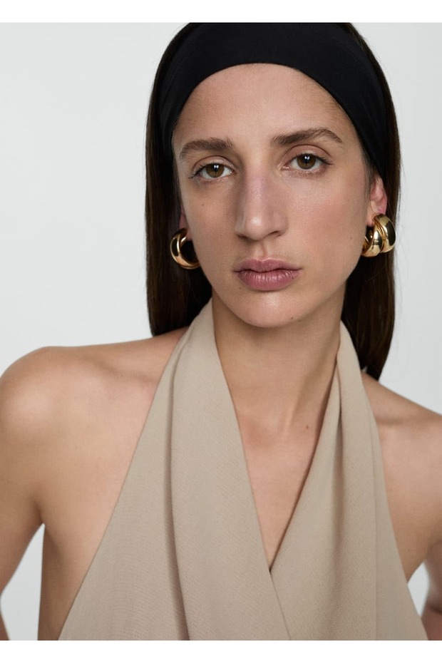 Drape Yaka Halter Yaka Elbise - 7