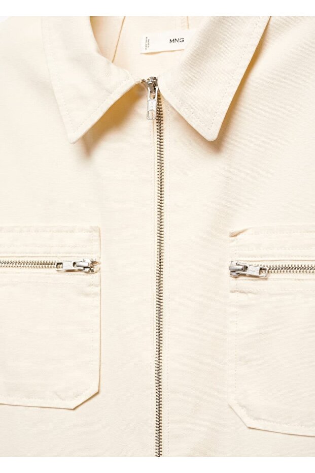 Fermuarlı denim tulum - 5