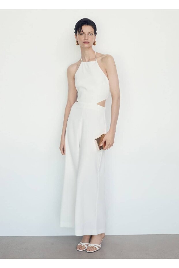 Delikli halter yaka tulum - 2