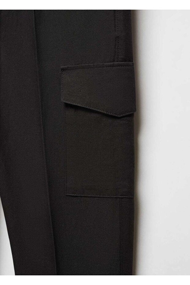 Keten Karışımlı Kargo Pantolon - 7