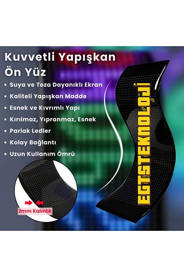 Kişiselleştirilebilir Matrix Car LED Ekran (37x9cm) - 5