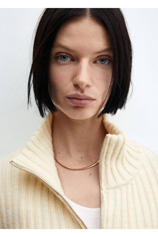 Fermuarlı kısa hırka - 7