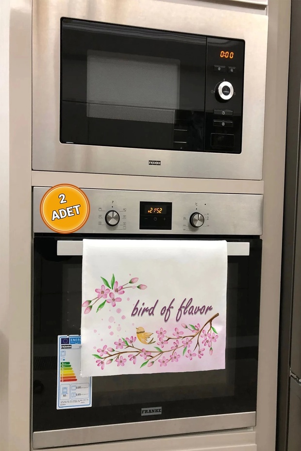 Flavor Bird Pink Kitchen Drying Oven White Hand Towel 100% Cotton 35X50Cm 2 Pieces