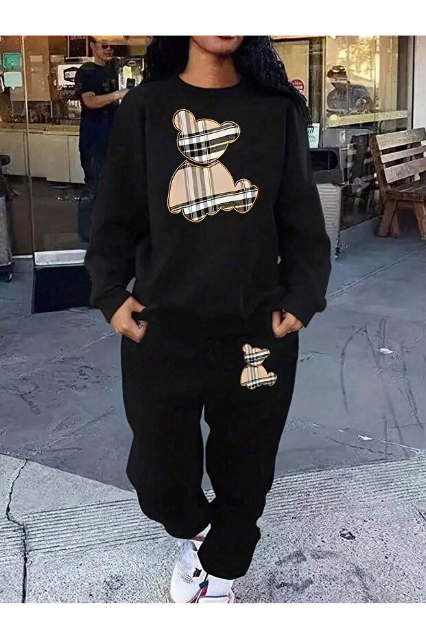 Bear 9 Printed Unisex Oversize Tracksuit Set