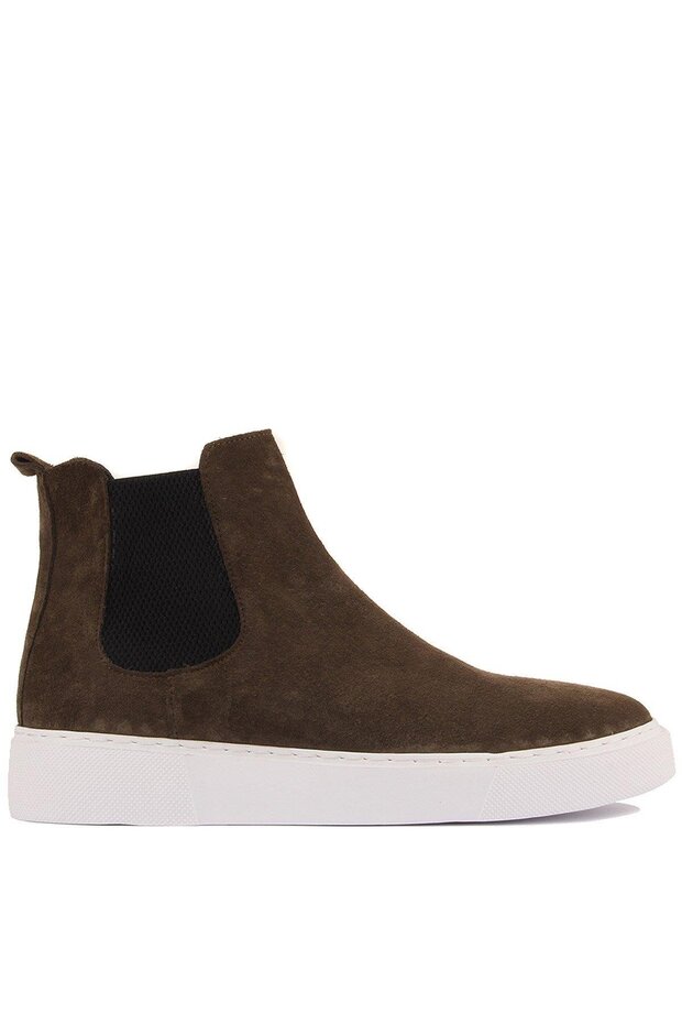 - Khaki Genuine Leather Suede Men's Chelsea Boots 250-041