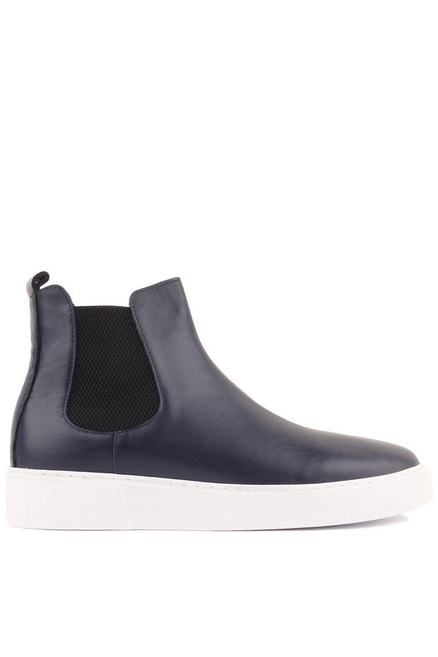 - Navy Blue Genuine Leather Men's Chelsea Boots 250-041