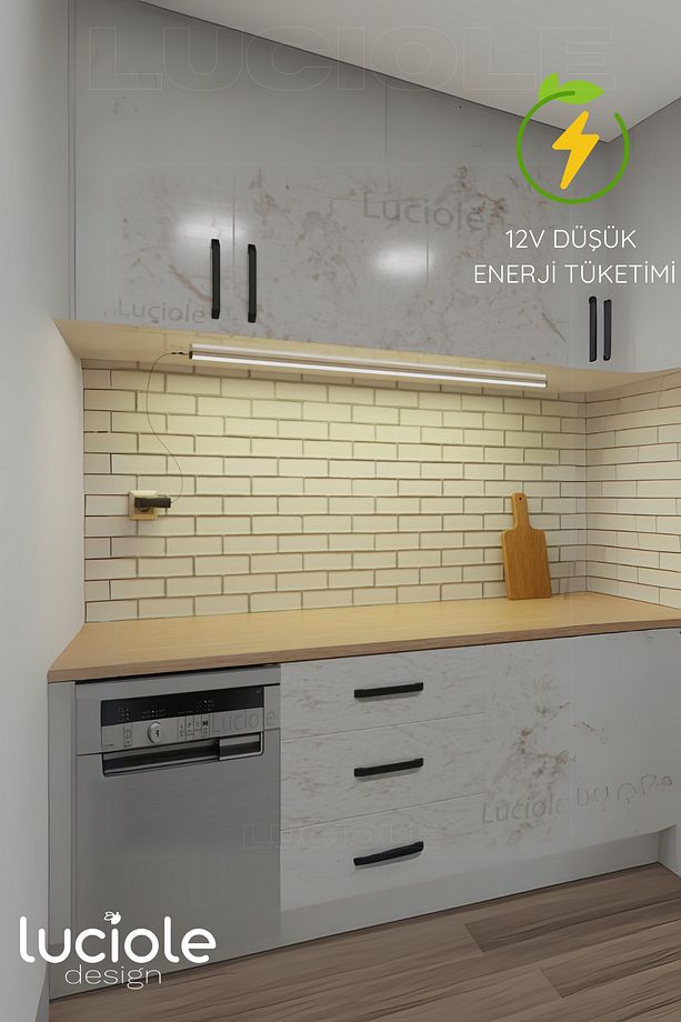 Mutfak tezgah altı  led ışık bar  aç kapa günışığı yapışkanlı 1 metre - lambader gun2 - 4