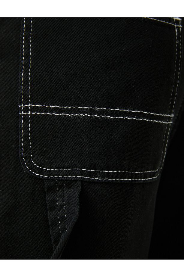 Geniş Paça Kot Pantolon Yüksek Bel - 5