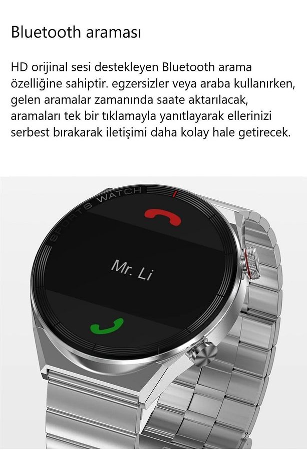 Yeni Smart Watch Ips Tam Hd Yuvarlak Ekran Dt3 Mate Siri Nfc Bluetooth Uyumlu Akıllı Saat 8-9 - 4