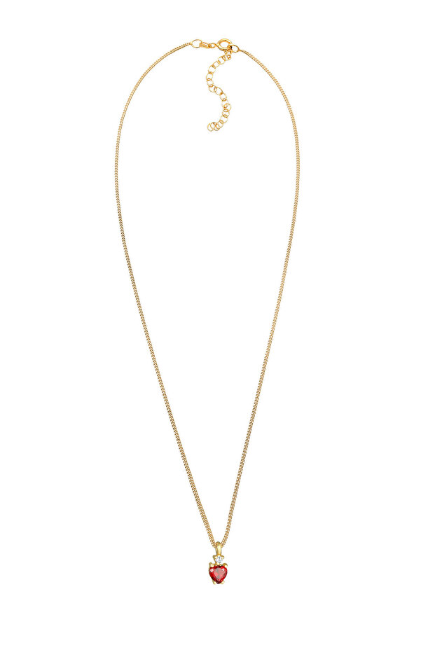 Náhrdelník dámský přívěsek srdce Love Bond červená s krystaly ve stříbře 925 pozlacené - 3