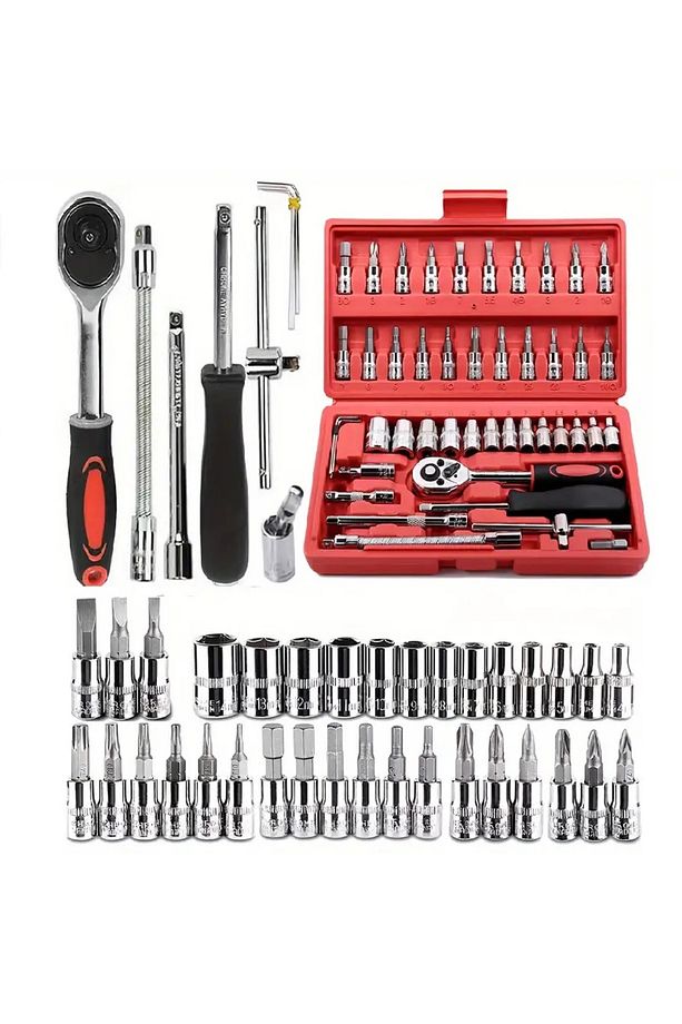 Cr-v Max 1/4 Cırcırlı 46 Parça Lokma Anahtar Takımı Bits Uç Seti Tam Set Germany - 1