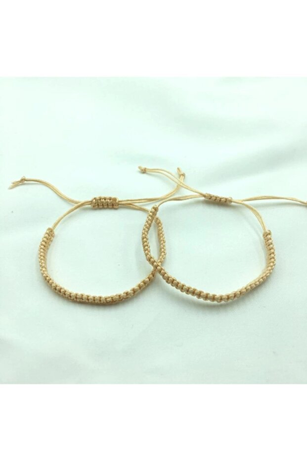 Double Macrame Braided Adjustable Cream Bracelet