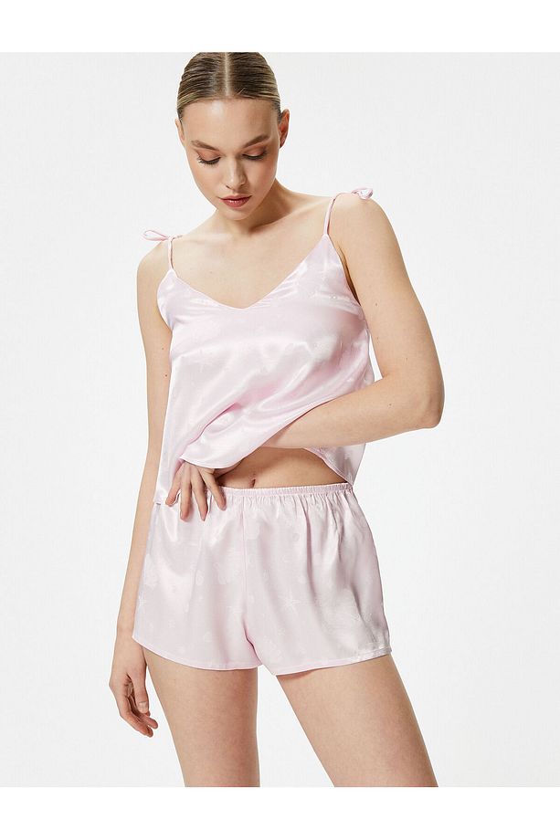 Saten Pijama Altı Şort Beli Lastikli - 2