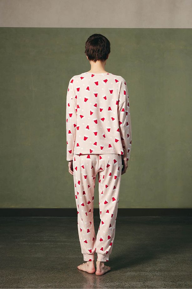 Kadın Pamuklu Uzun Kollu Pijama Üstü - 4