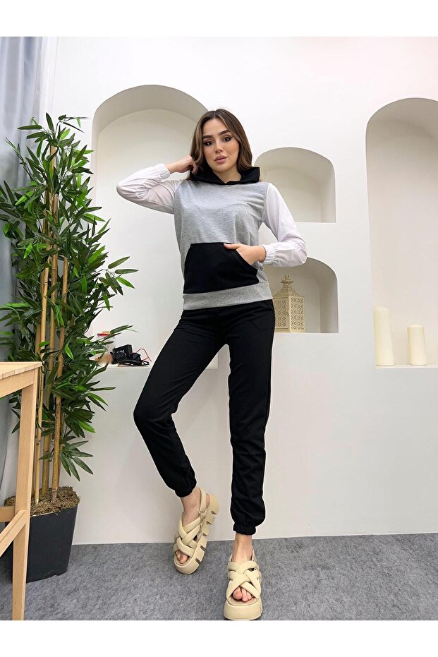 Trening multicolor cu glugă - 4