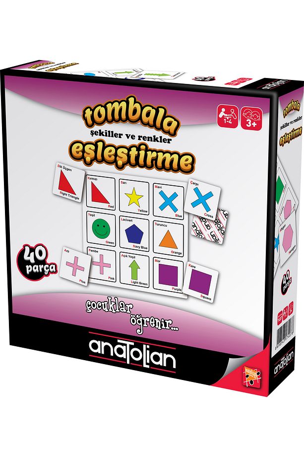 Şekiller Ve Renkler - 40 Parça Eğitici Eşleştirme Tombala Oyunu 7407 - 1
