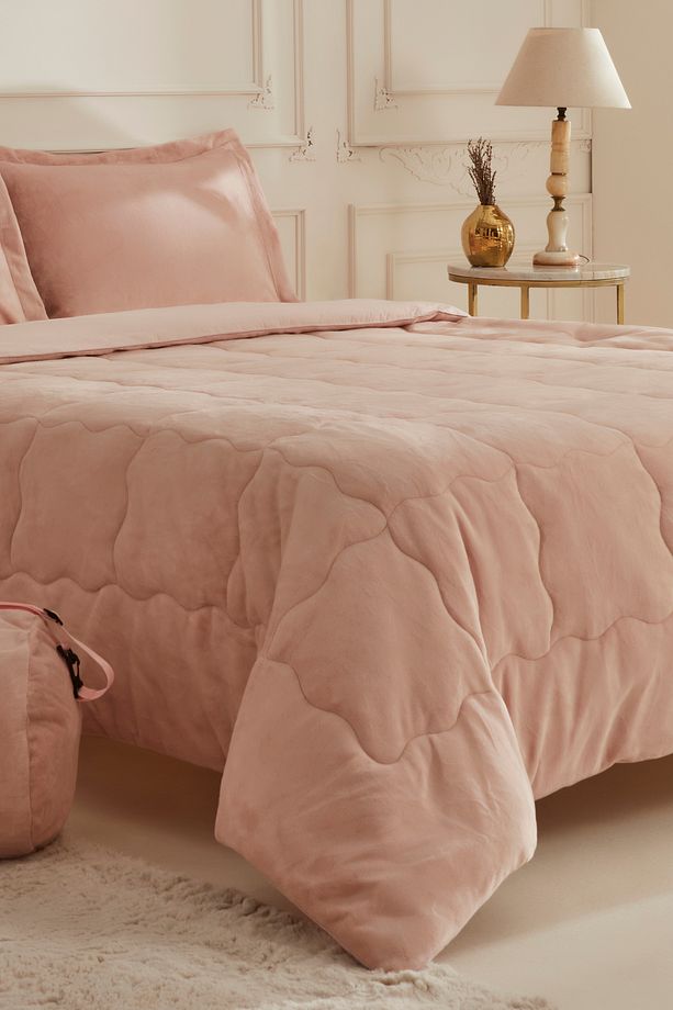 Flufy Tek Kişilik Soft Dream Comfort Set Pudra - 3
