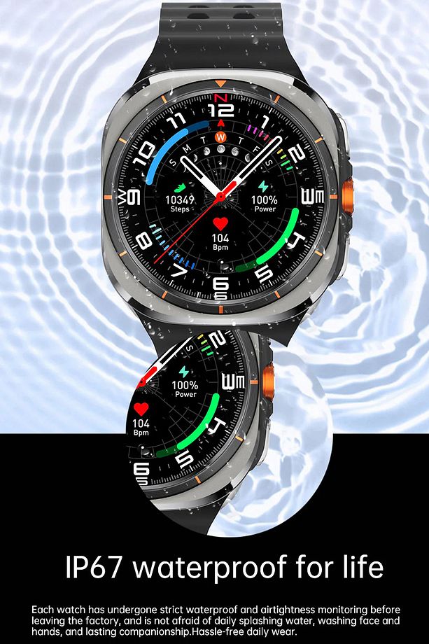 SK7 Ultra Akıllı Saat 1:1 47mm Gerçek Vidalar Kablosuz Şarj Cihazı Bluetooth Çağrı - 6