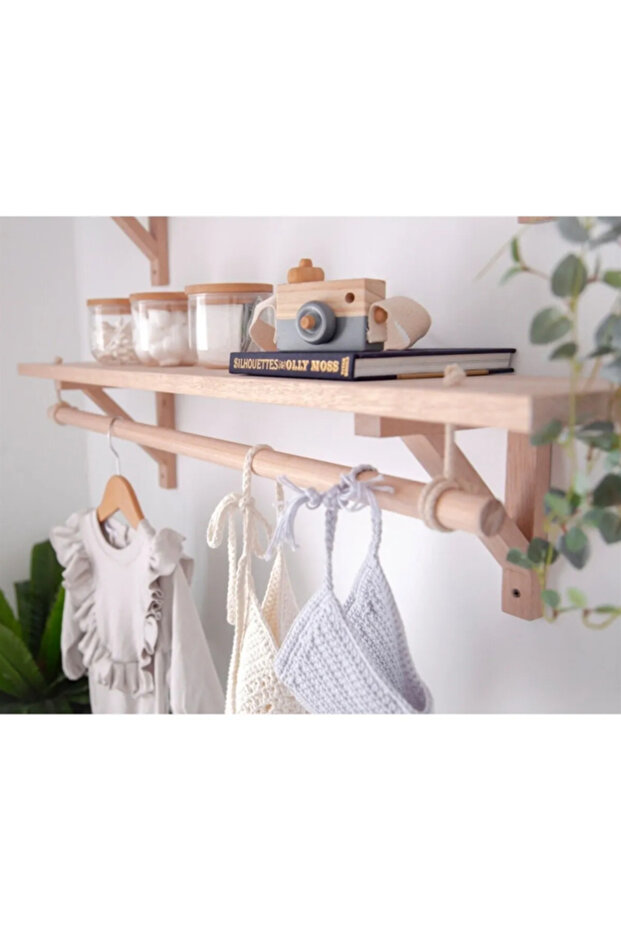 2'li Askılıklı Halatlı Duvar Rafı - 3