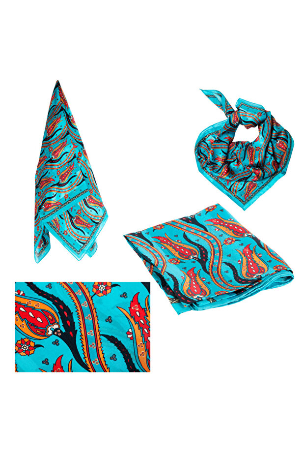 وشاح حريري بنقشة زهرة التوليب - 4