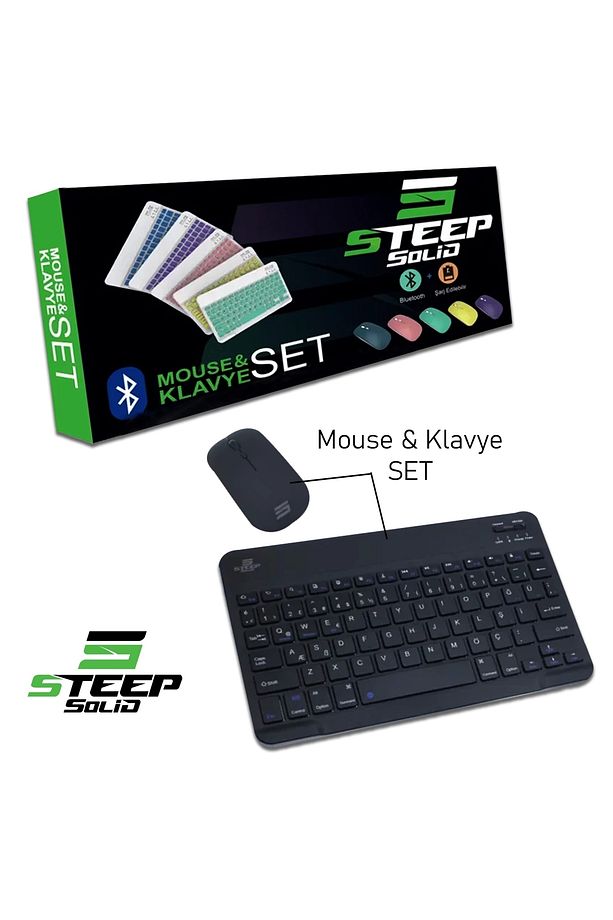 Magic Şarjlı Bluetooth Klavye - Mouse Set (Siyah TR) STEEPKM1B - 4