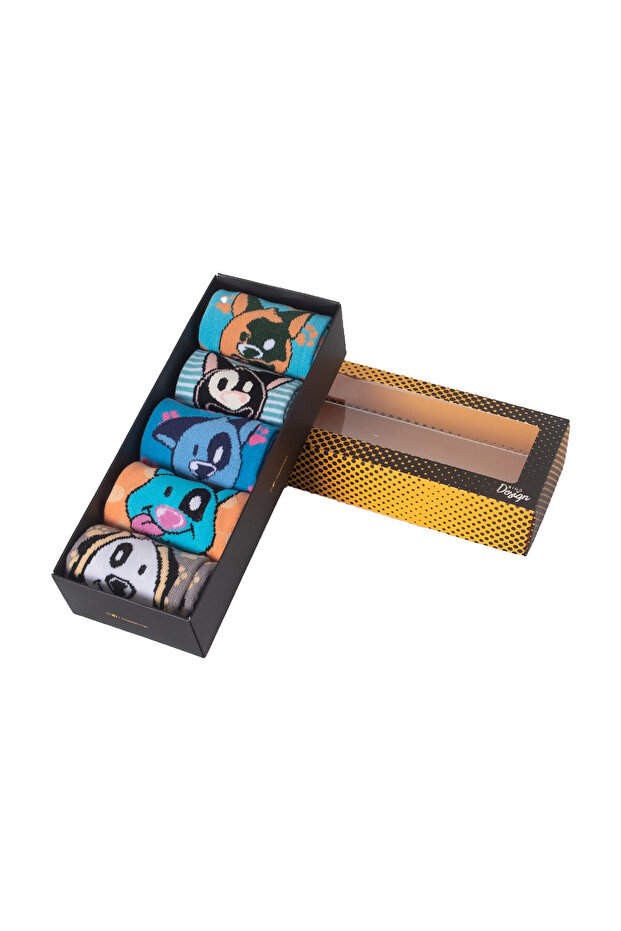 5 جوارب نسائية منقوش كلاب - 6