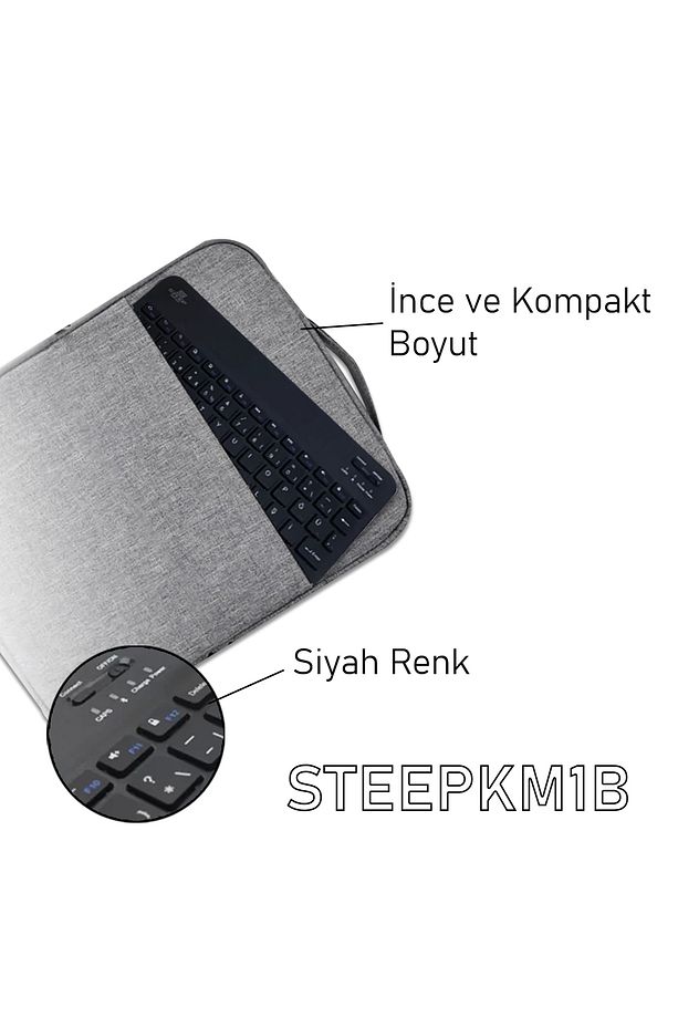 Magic Şarjlı Bluetooth Klavye - Mouse Set (Siyah TR) STEEPKM1B - 2
