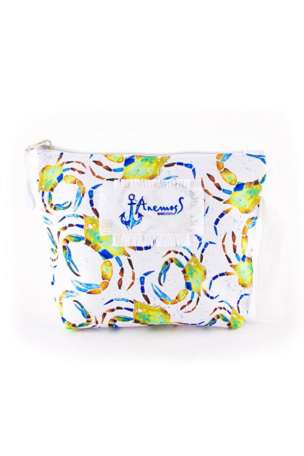 حقيبة مكياج بنمط السلطعون الملون - 1