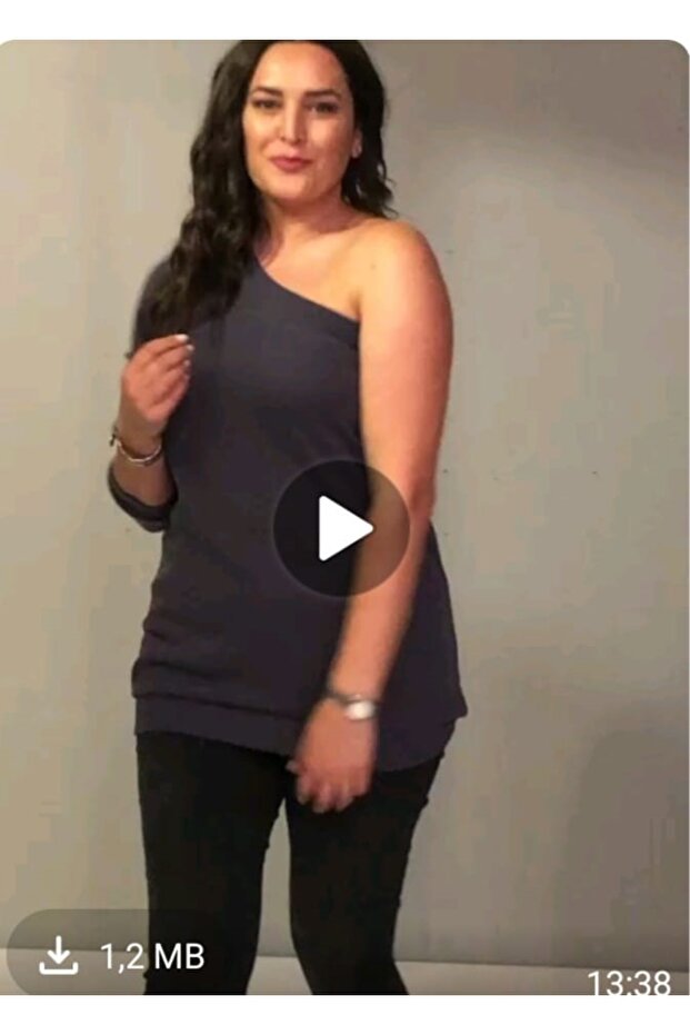 Gri Tek Omuz Simli Örme Kazak - 1