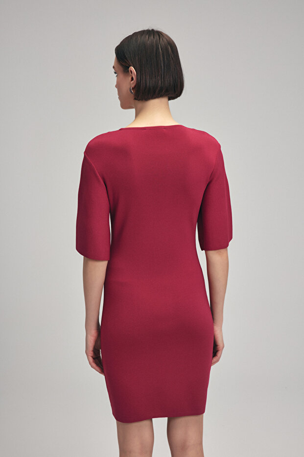 Kısa Kol Triko Elbise - 6