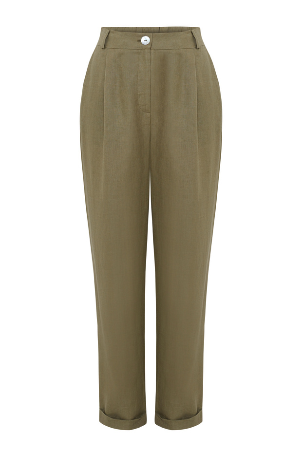 Duble Paça Keten Pantolon - 6