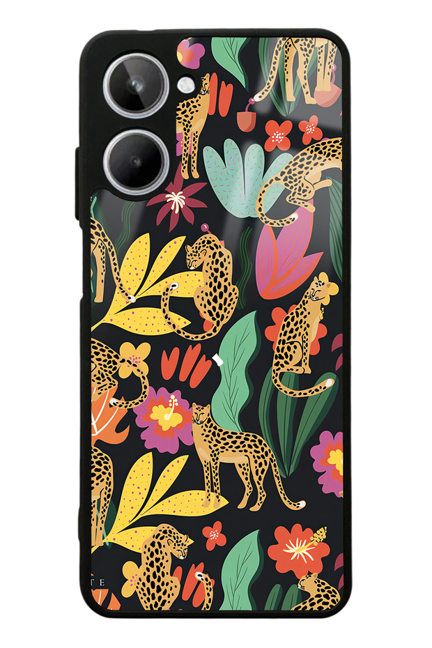 Oppo Realme 10 Glossy Phone Case with Floral Cats Design