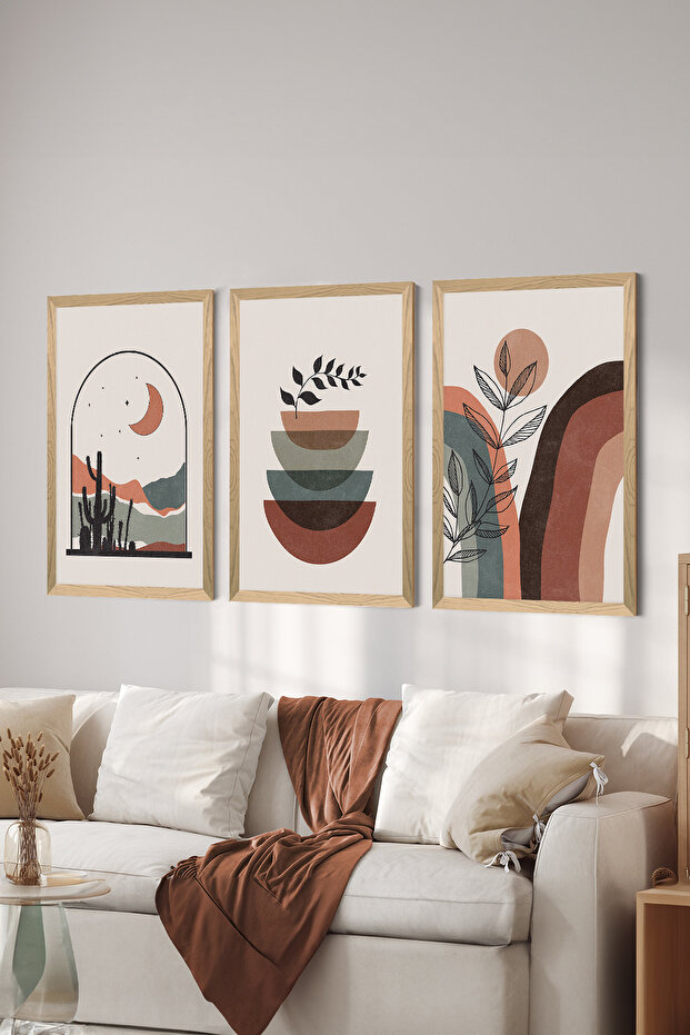 طقم طاولة MDF بإطار خشبي مكون من 3 قطع - ERSYCRVSZ3SET9