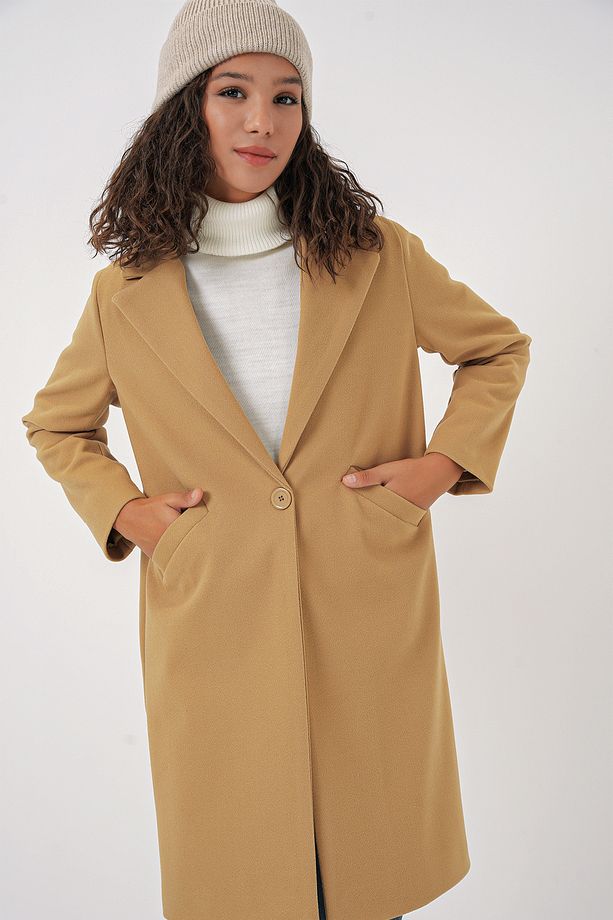 9085 Kaşe Kaban - Hardal - 3