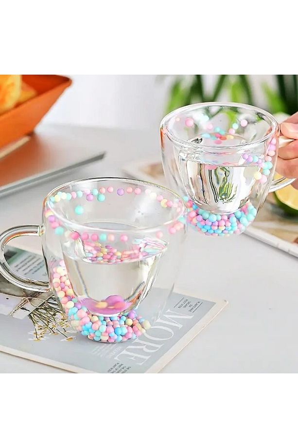 2 Adet - 230 ML Kalpli Köpüklü  Çift Cidarlı Şeffaf Espresso Cam Bardak Ofis Ev Kahve - 3