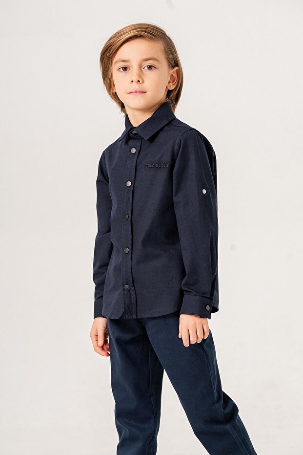Foldable Long Sleeve Basic Boy's Shirt - 5