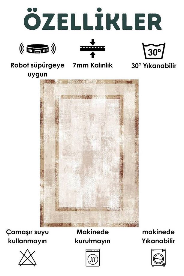 Dijital Baskılı Dört Mevsim Yıkanabilir Kaymaz Taban Çocuk Halısı,yolluk,mutfak Ve Salon Halısı (10) - 2