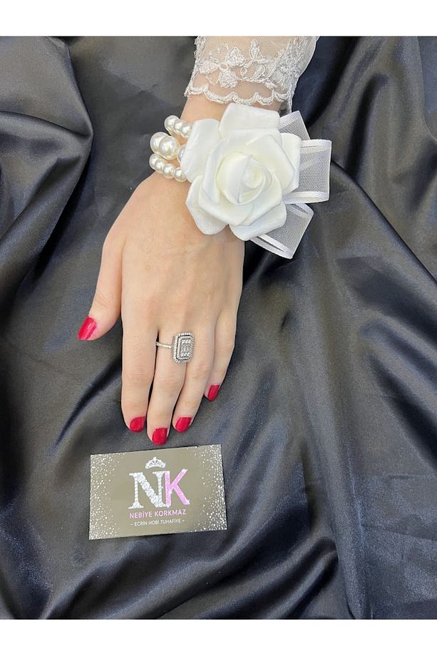 Çiçekli Bride Nedime Bileklik Seti - 2