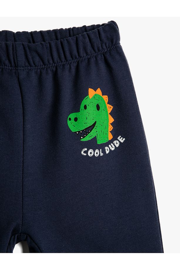 Jogger Eşofman Altı Beli Lastikli Dinozor Baskılı - 3