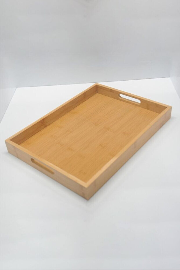 Bamboo Serving Tray 35-25 cm Rectangular Natural Wood Tea Coffee Serving