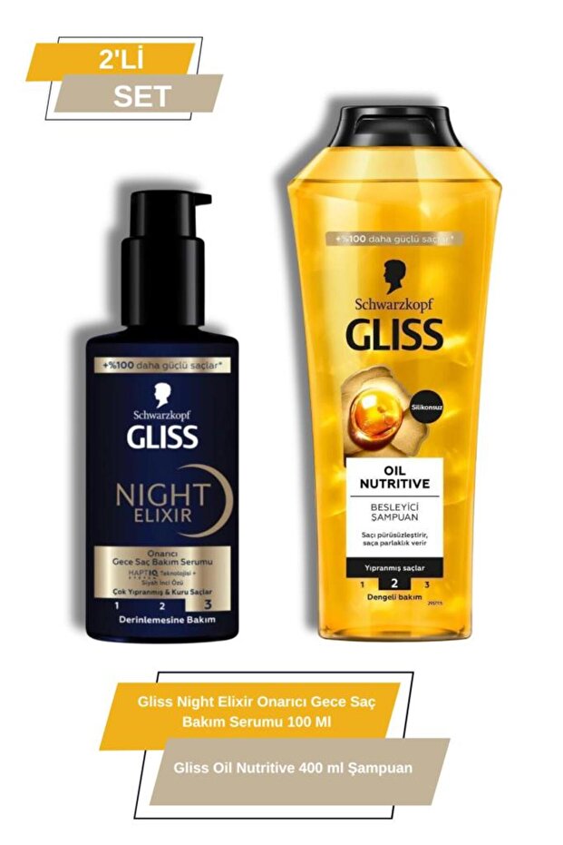 Night Elixir Onarıcı Gece Saç Bakım Serumu Oil Nutritive 400 ml Şampuan - 1