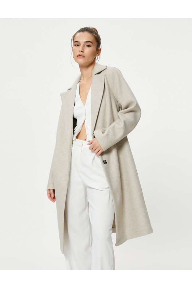 Oversize Cashmere Coat with Pocket Detail