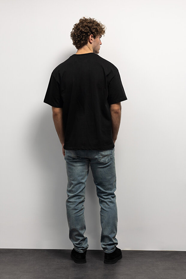 BASIC KISA KOL T-SHIRT - SİYAH - 3