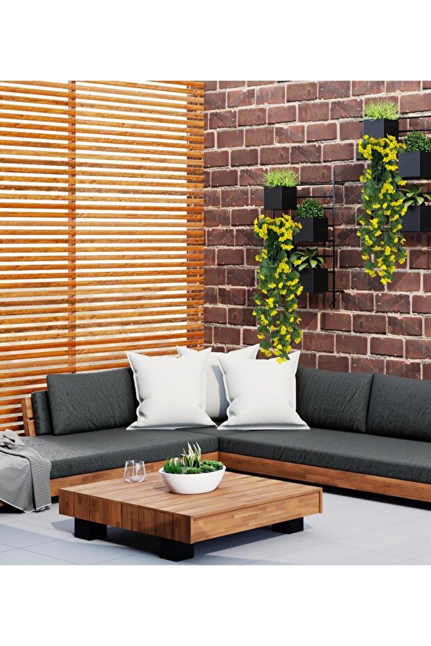 Yapay Çiçek Saksıda Sarkan Çiçek Sarı Begonvil 70*25 - 2