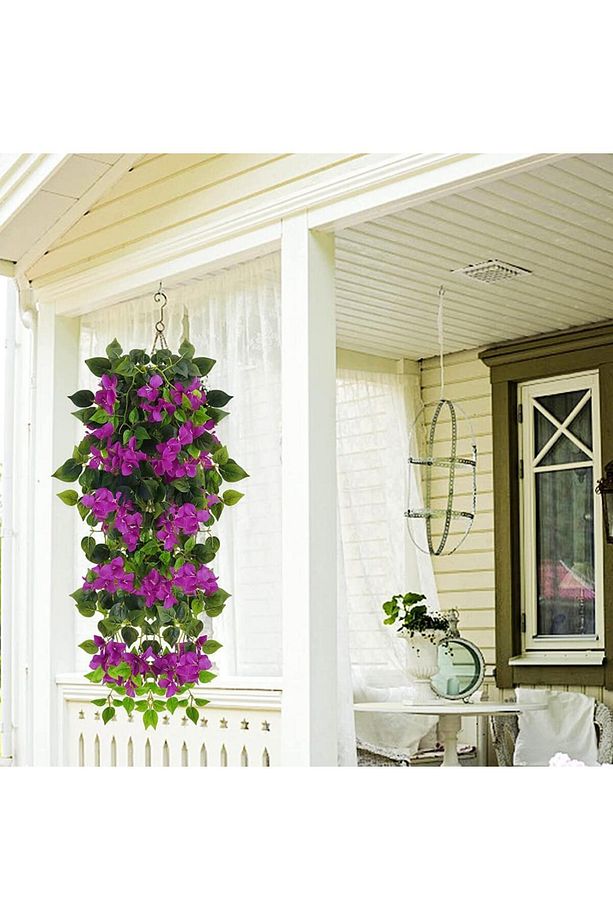 Yapay Çiçek Mor Begonvil Çiçeği 9 Dallı 100cm Sarkan Çiçek - 2